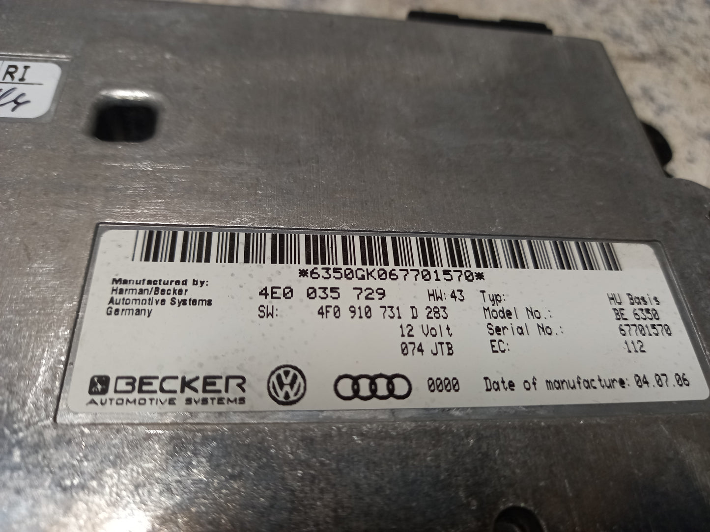 MMI Steuergerät Audi A6 4F BJ 2004-2011 4E0035729