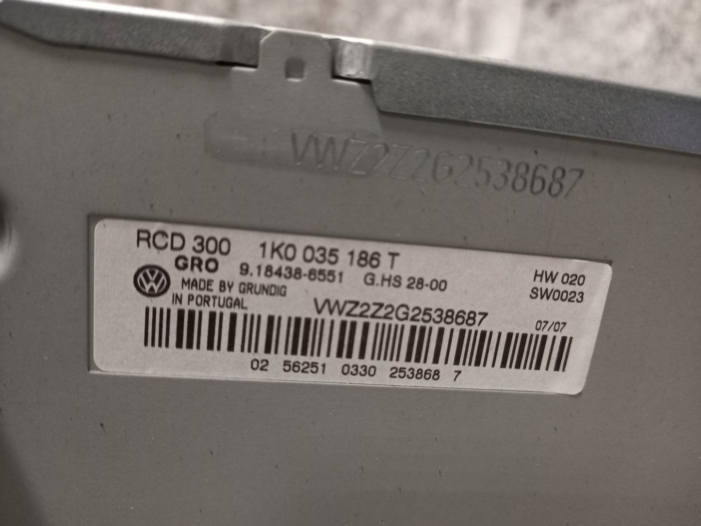 Radio CD Player VW Golf 5 BJ 2003-2010 1K0035186T