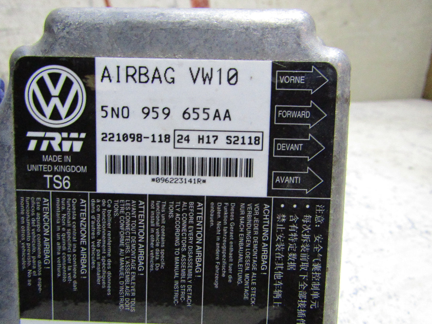 Airbagsteuergerät VW und Audi 5N0959655AA