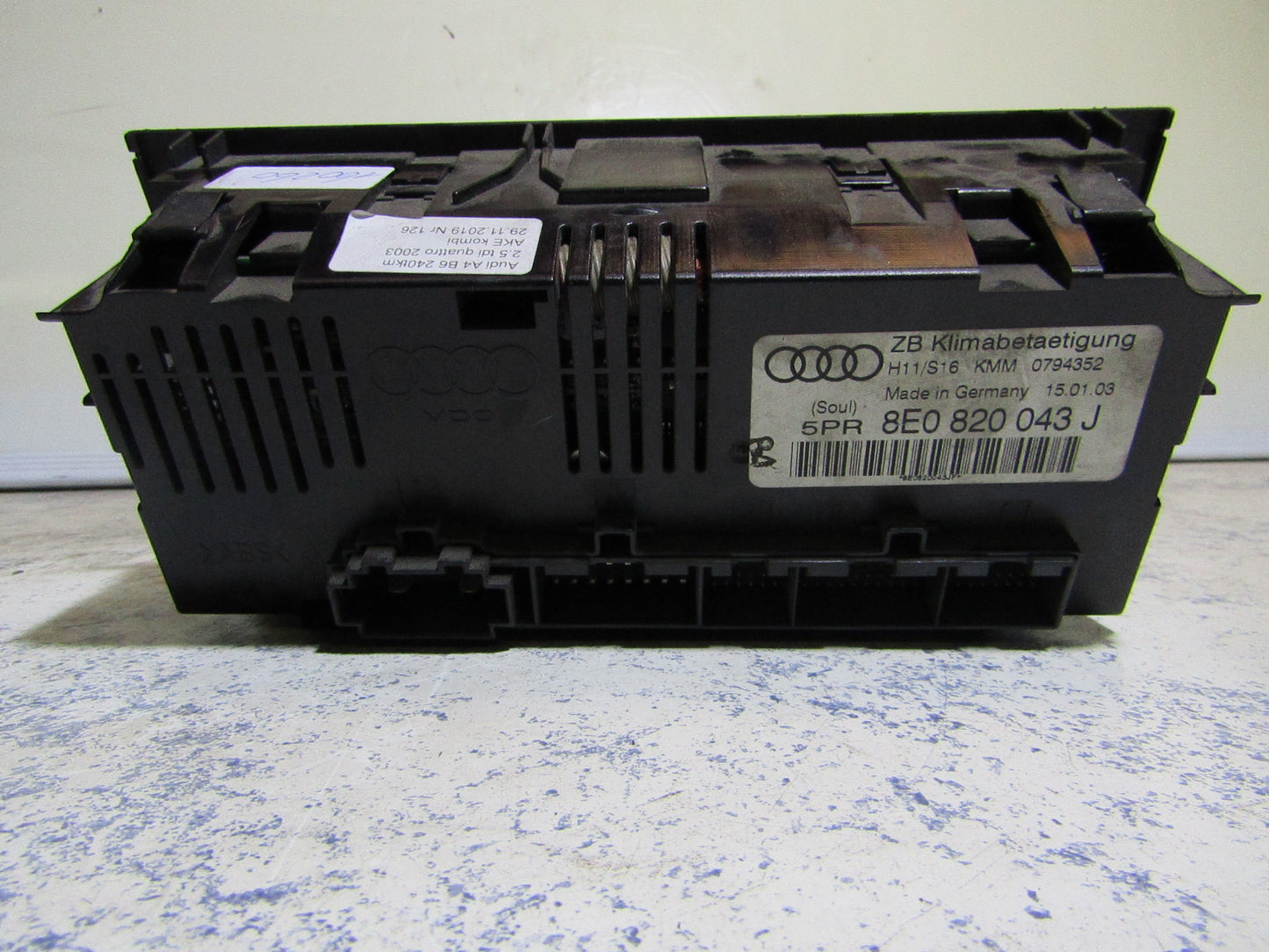 Klimabedienteil Audi A4/S4 B6 Bj 2000-2005 8E0820043J