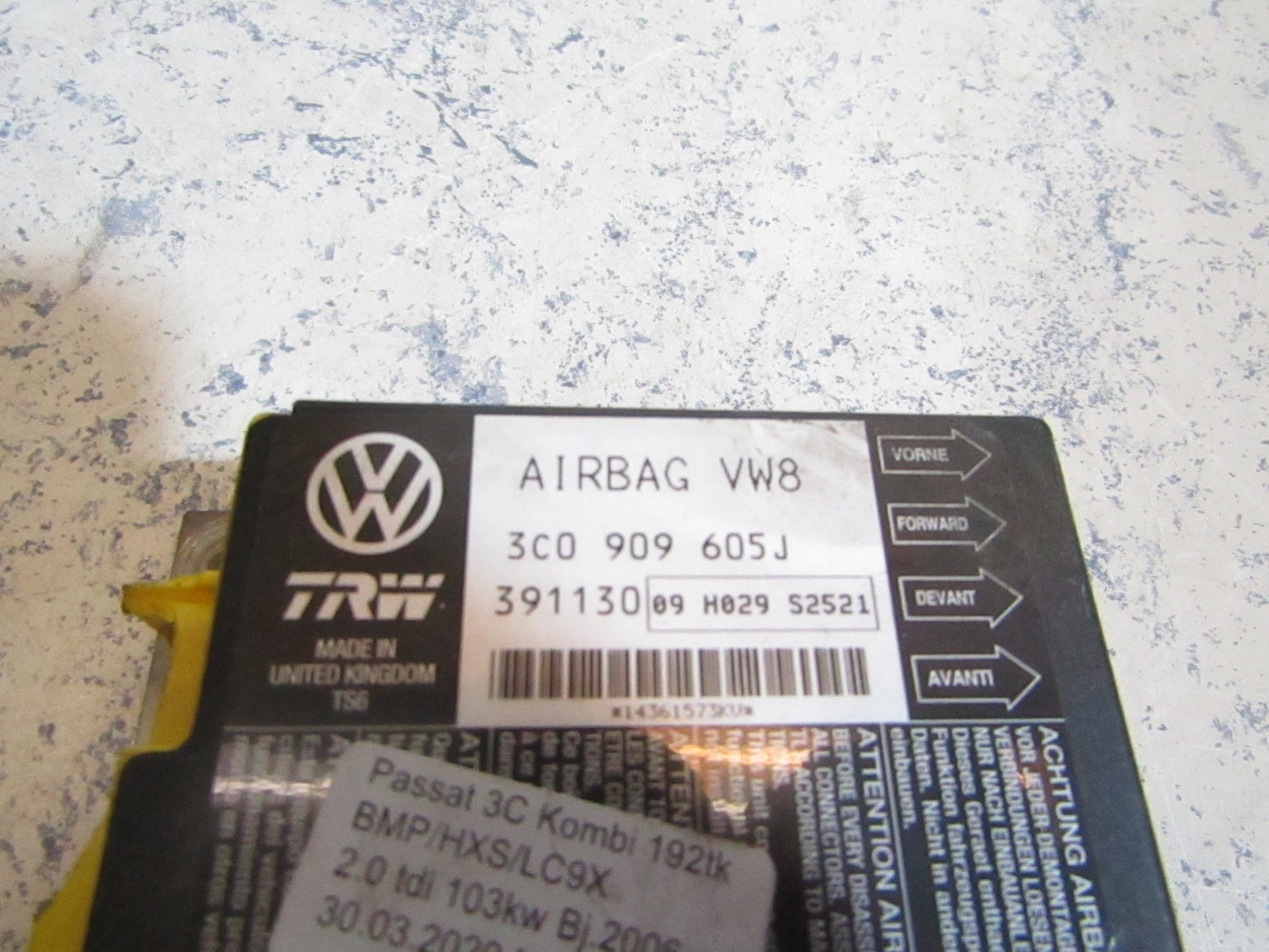 Airbag Steuergerät 3C0909605J