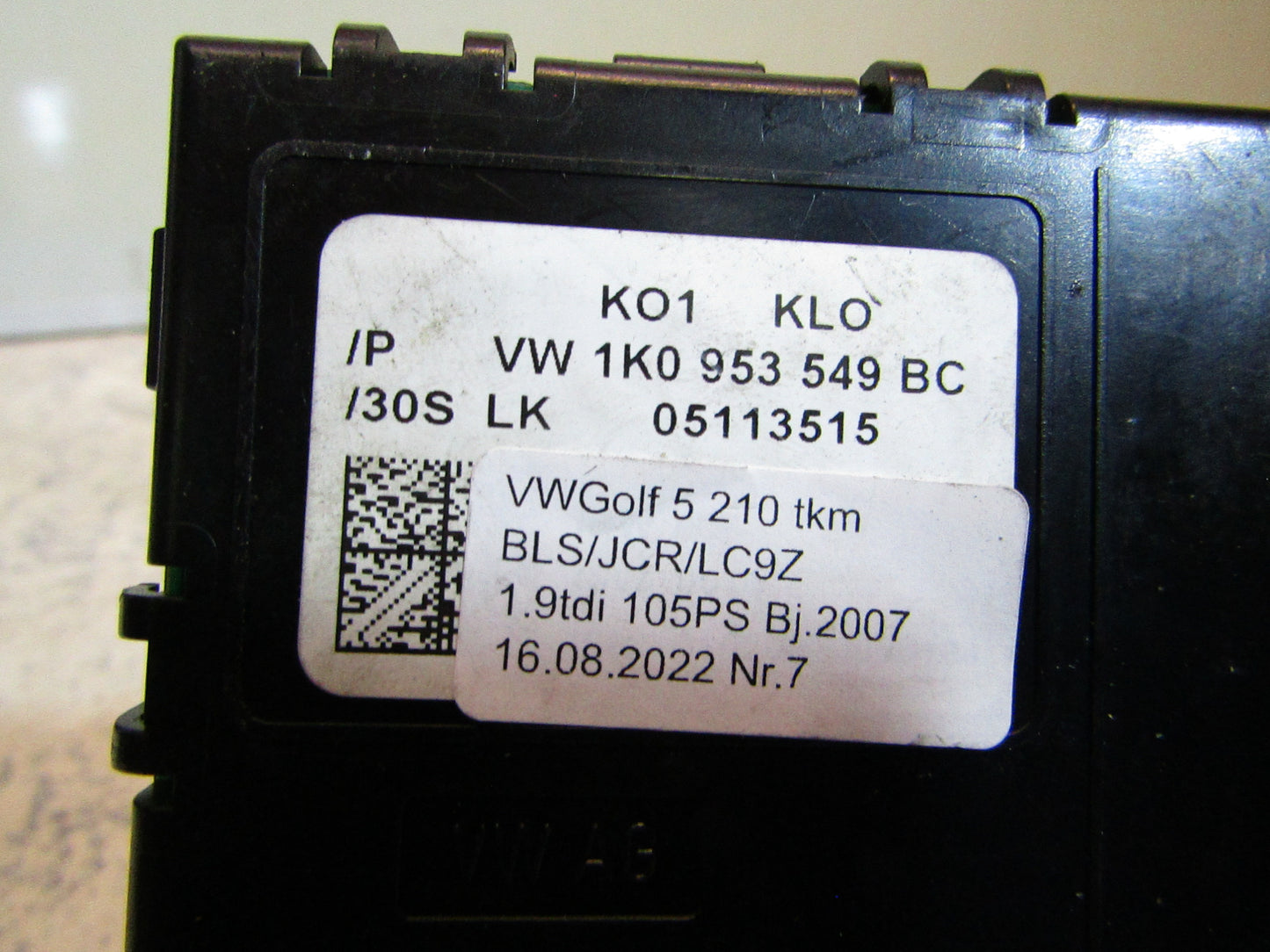 Lenksäulensteuergerät 1K0953549BC